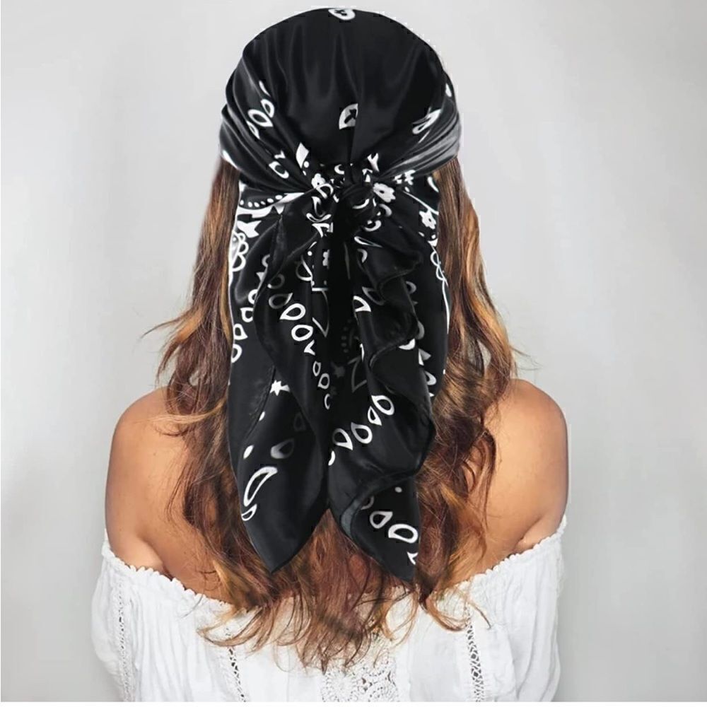 Black Paisley Silky Scarf